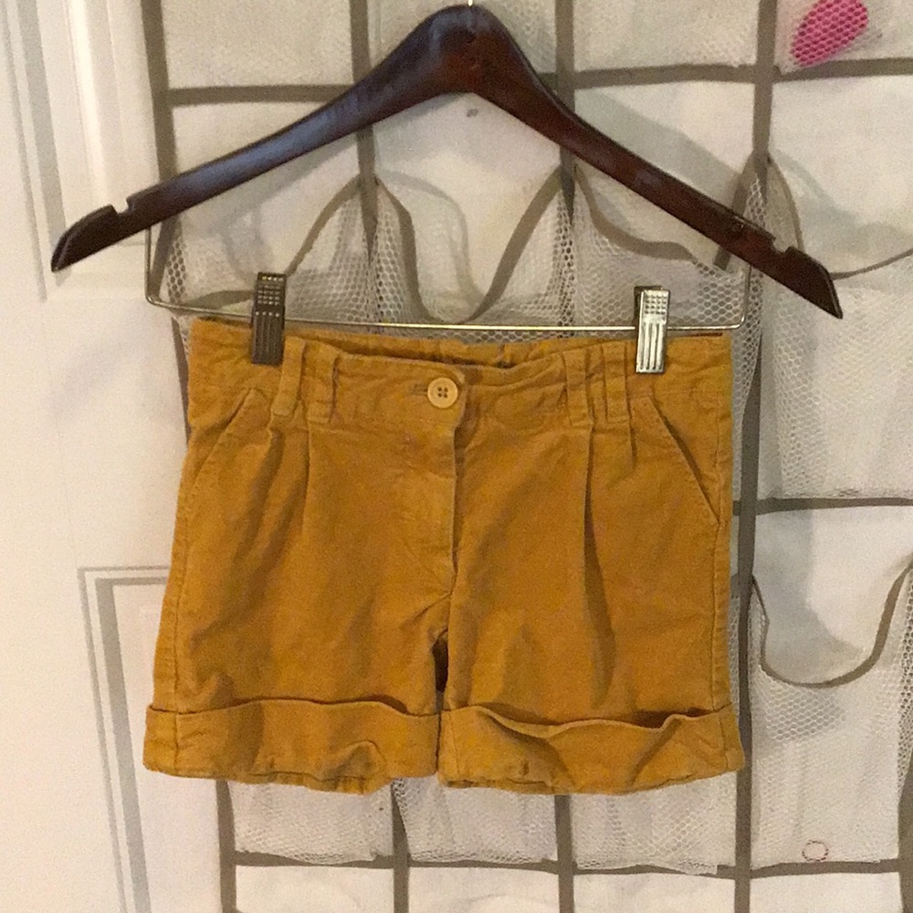 Awesome quality velvet mustard shorts!